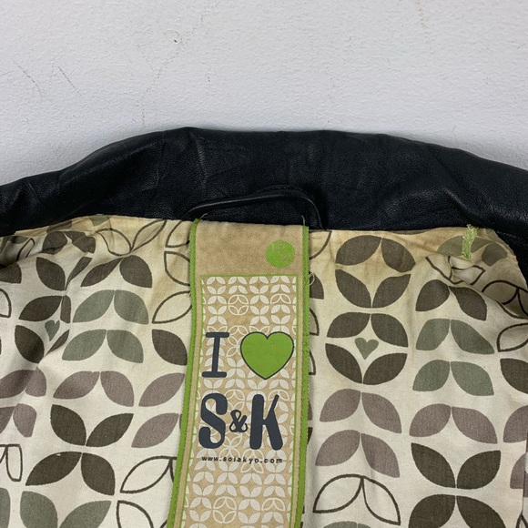 Women’sVintage Sonia & Kyo Black Leather Double-Breasted Jacket - Picture 4 of 11